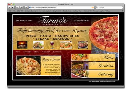 Web Design - Turinos Italian Grill